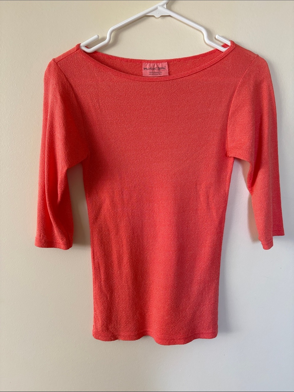 Michael Stars Coral Scoop Neck Lightweight Knit Top